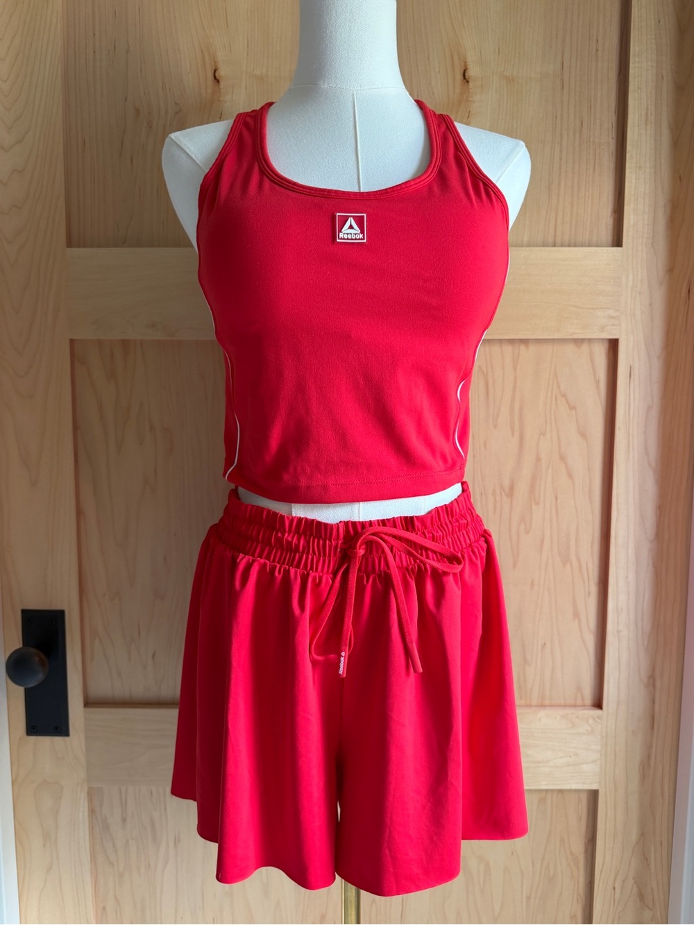 Reebok Red Y2K Sporty Crop Tank + Shorts Set